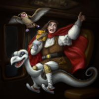 Super Mario dressed as a medieval knight riding a pterodactyl in the back of a bus, Baroque painting
